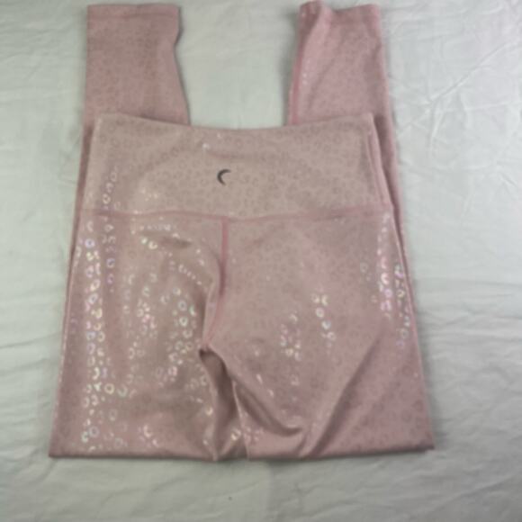 ZYIA Active Baby Pink Metallic Unicorn Leopard Print Mid Rise Womens Leggings 2 - Picture 5 of 6